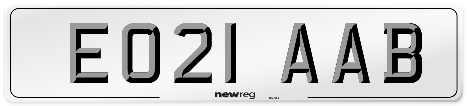 EO21 AAB Number Plate from New Reg